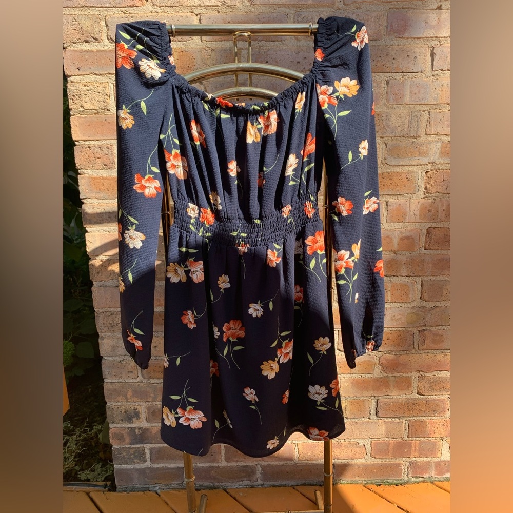 Dry Goods dress, navy with flowers, size Small